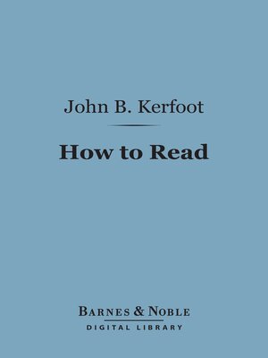 cover image of How to Read (Barnes & Noble Digital Library)